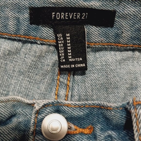 Forever 21 Brand Distressed Denim Shorts with Sequined Stars Size Medium - Picture 3 of 8